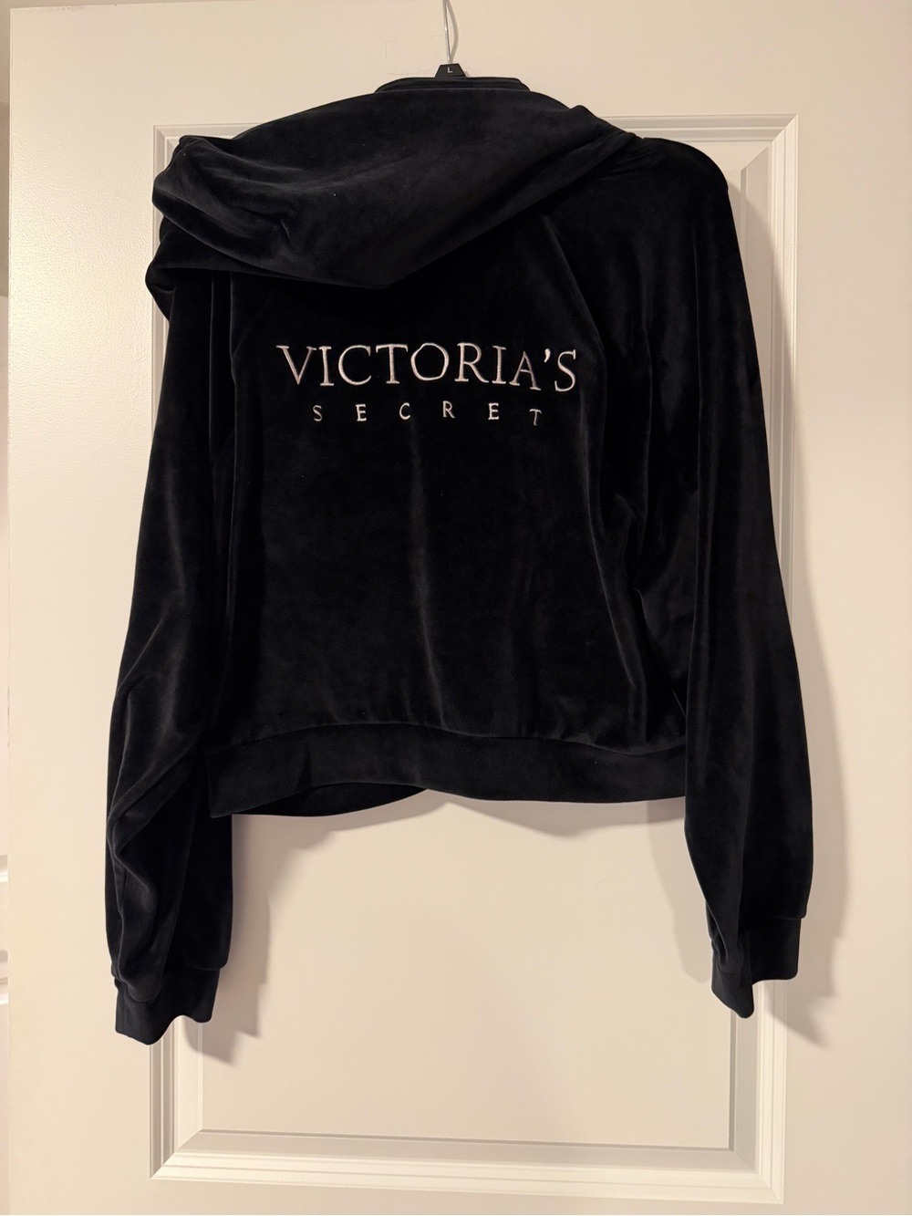 New Victoria’s Secret  Black Velvet Zip Hoodie Jacket - Women
